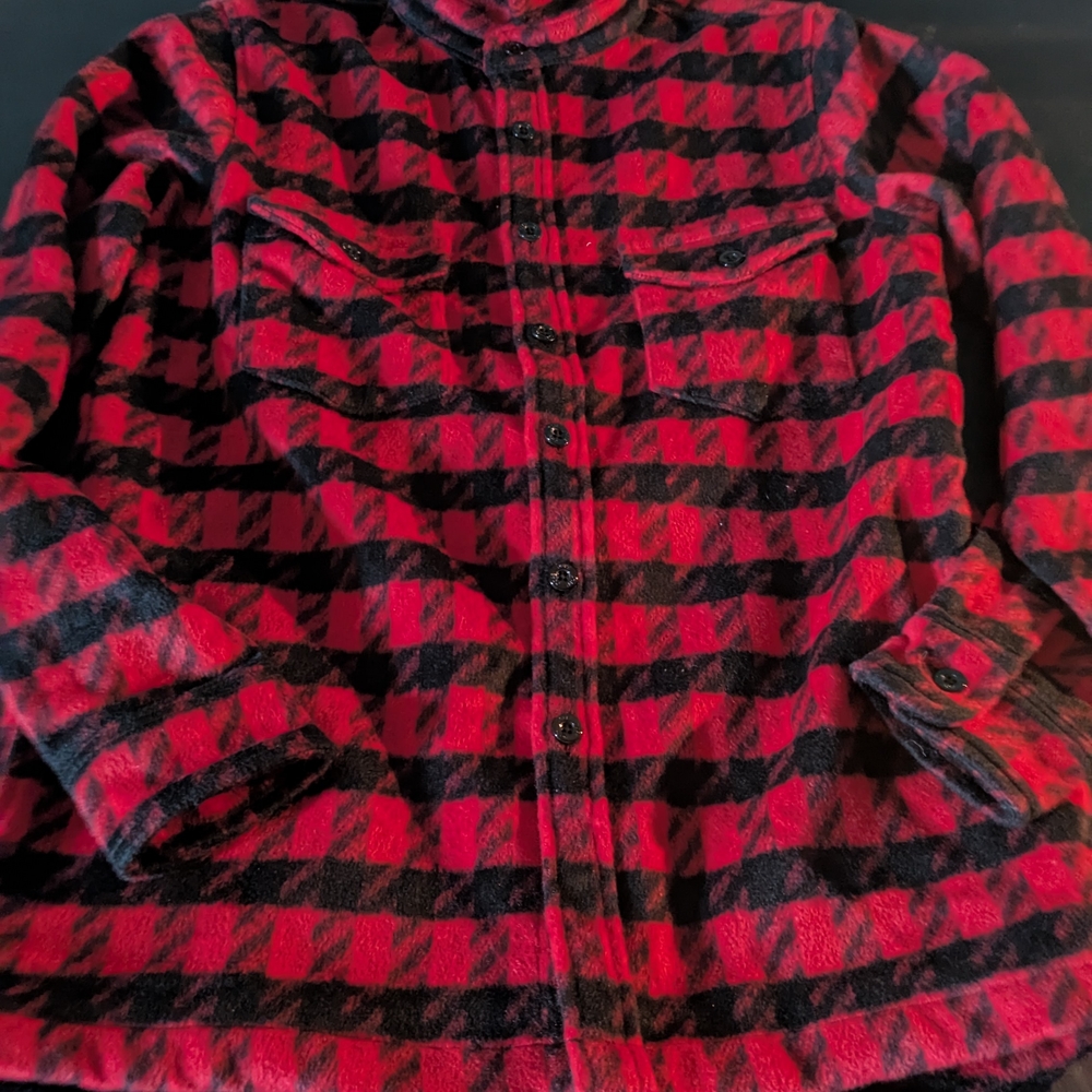 DOPE Red and Black Button Down Shirt